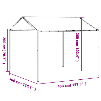 Tenda a Baldacchino Beige 4x3 m in Acciaio e Tessuto - homemem39