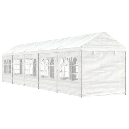 Gazebo con Tetto Bianco 11,15x2,28x2,69 m in Polietilene - homemem39