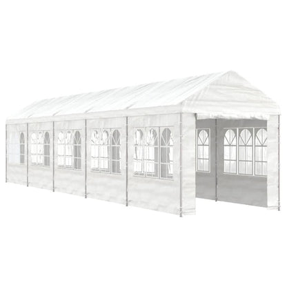 Gazebo con Tetto Bianco 11,15x2,28x2,69 m in Polietilene - homemem39