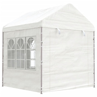 Gazebo con Tetto Bianco 11,15x2,28x2,69 m in Polietilene - homemem39