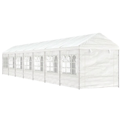 Gazebo con Tetto Bianco 15,61x2,28x2,69 m in Polietilene - homemem39