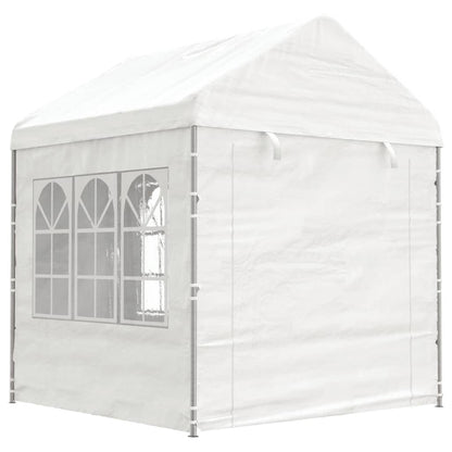 Gazebo con Tetto Bianco 15,61x2,28x2,69 m in Polietilene - homemem39