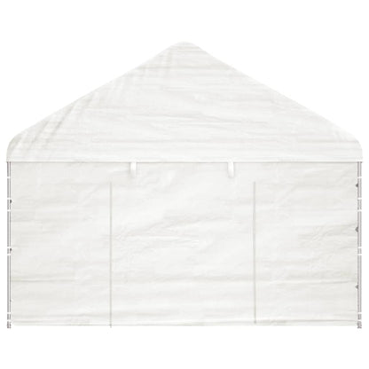 Gazebo con Tetto Bianco 4,46x4,08x3,22 m in Polietilene - homemem39