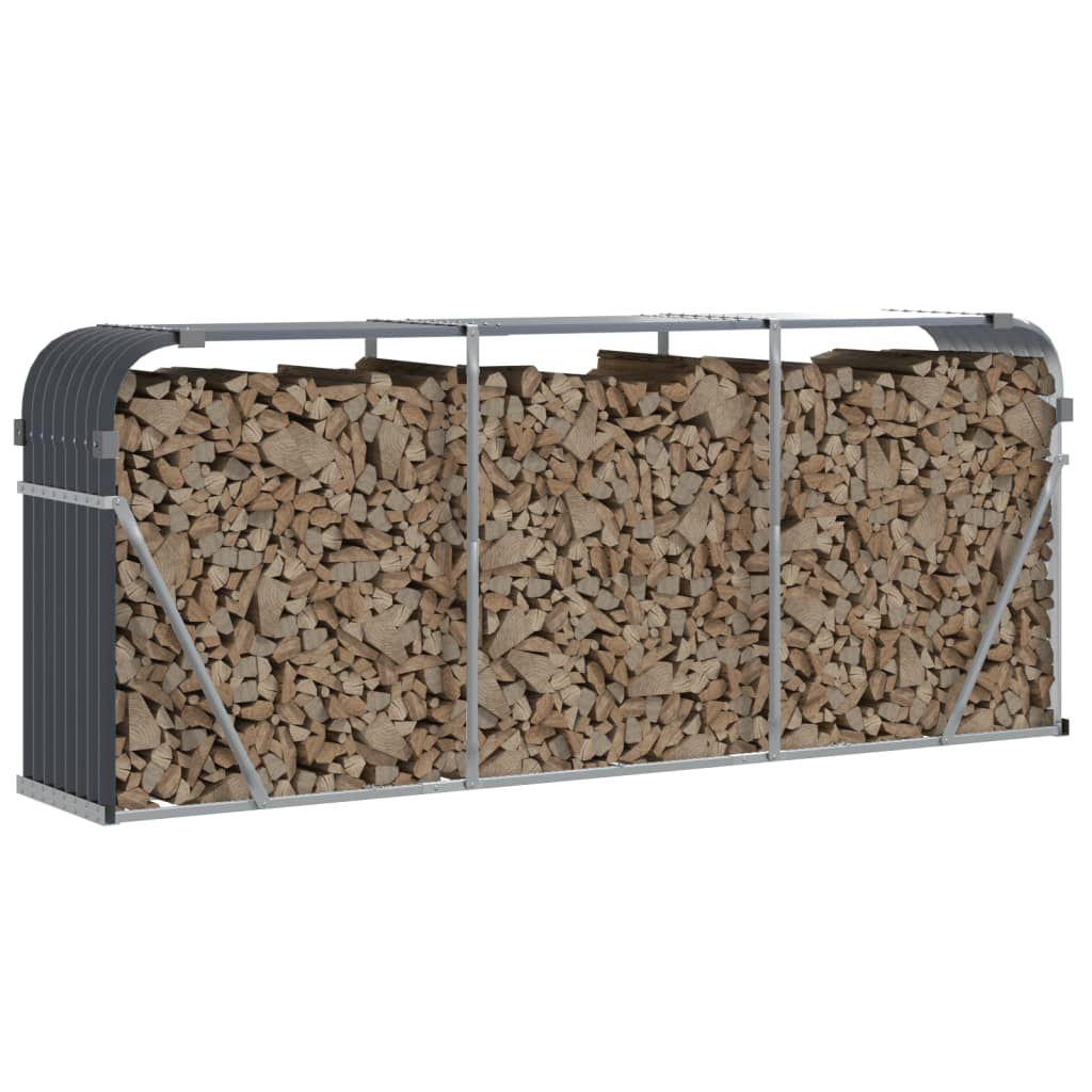 Portaceppi Antracite 234x45x100 cm in Acciaio Zincato - homemem39