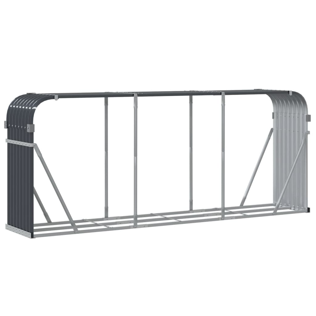 Portaceppi Antracite 234x45x100 cm in Acciaio Zincato - homemem39