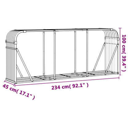 Portaceppi Antracite 234x45x100 cm in Acciaio Zincato - homemem39