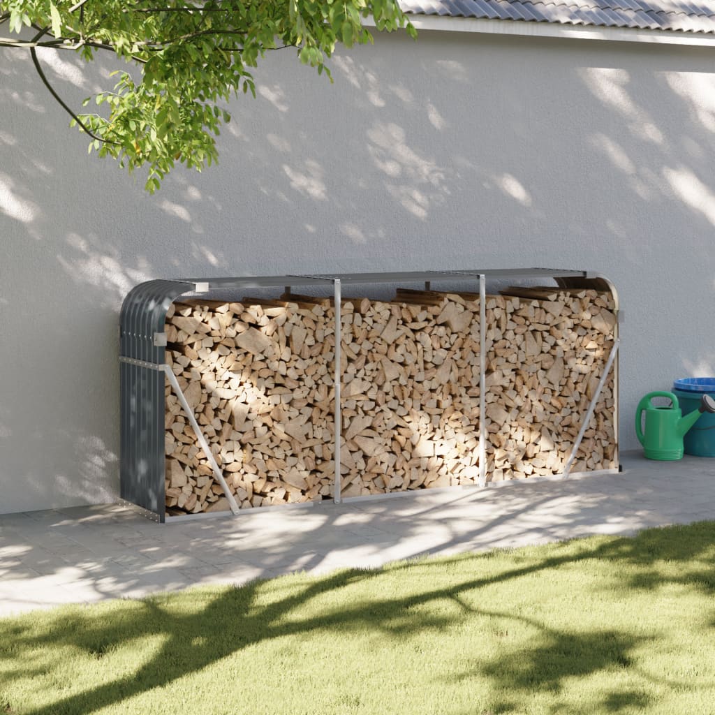 Portaceppi Antracite 234x45x100 cm in Acciaio Zincato - homemem39