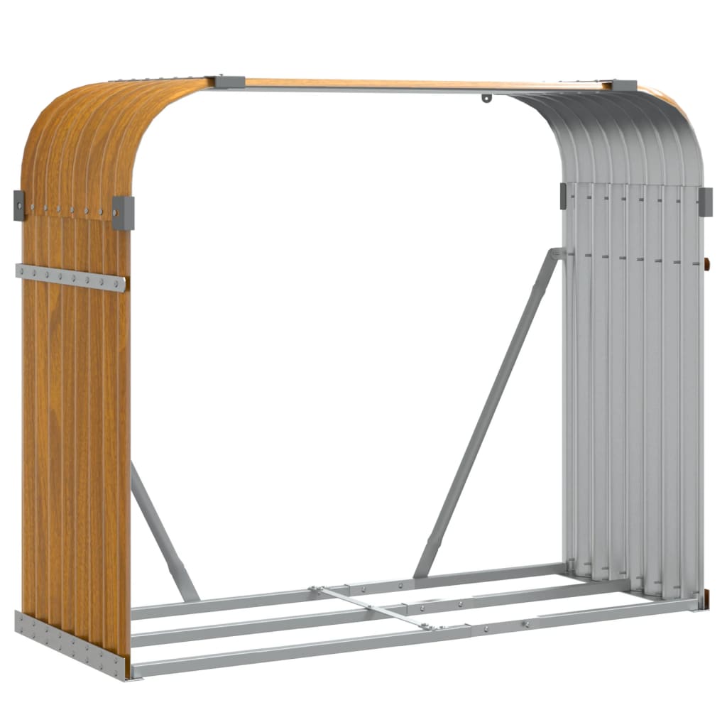 Portaceppi Marrone Chiaro 120x45x100 cm in Acciaio Zincato - homemem39