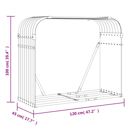 Portaceppi Marrone Chiaro 120x45x100 cm in Acciaio Zincato - homemem39