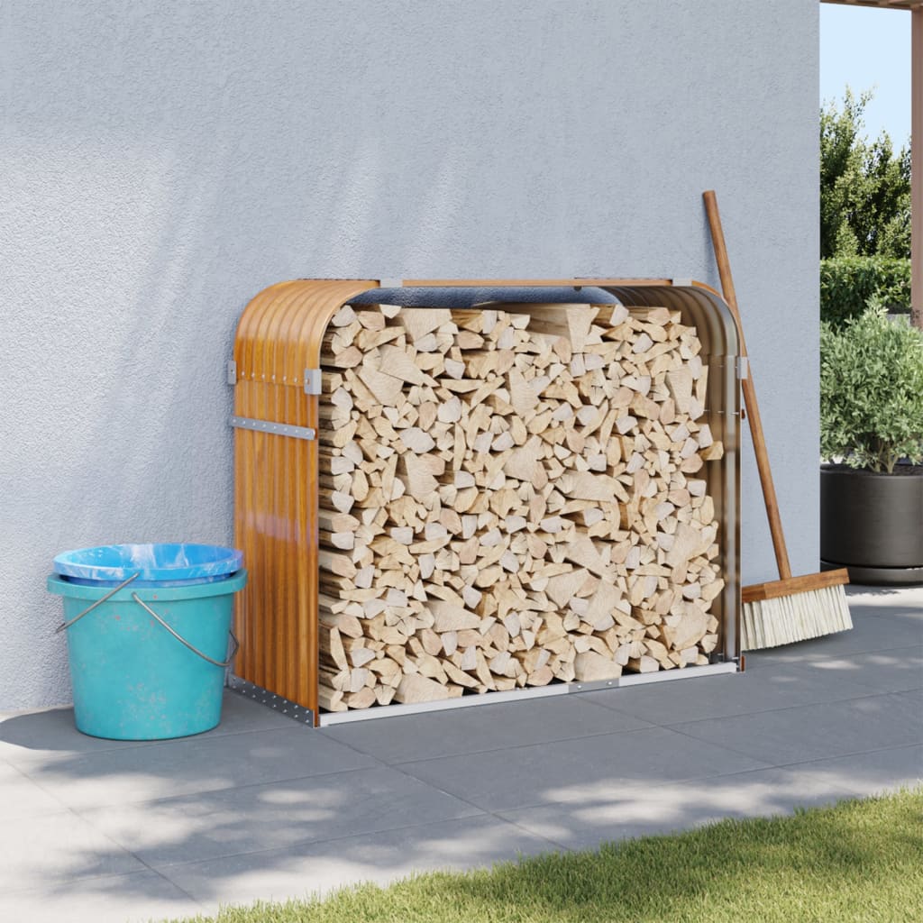 Portaceppi Marrone Chiaro 120x45x100 cm in Acciaio Zincato - homemem39