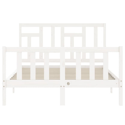 Giroletto con Testiera Bianco 140x190 cm in Legno Massello - homemem39