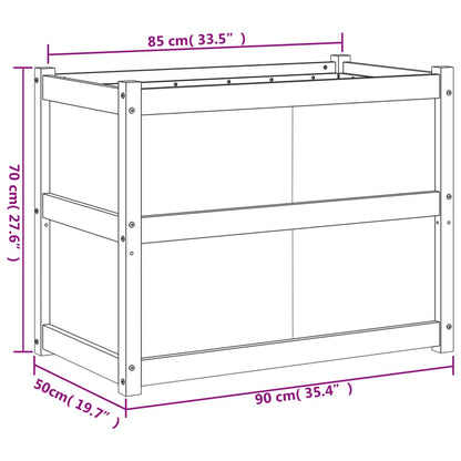 Fioriera da Giardino 90x50x70 cm in Legno Massello di Pino - homemem39
