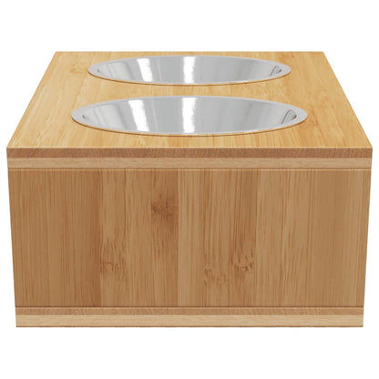 Ciotole per Cani Rialzate 35,5x18x10,5 cm in Bambù - homemem39