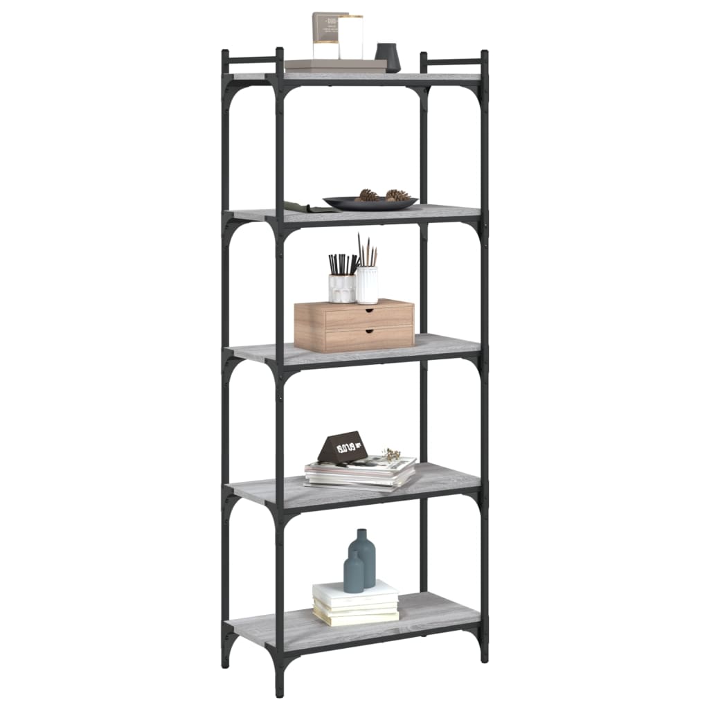 Libreria 5 Ripiani Grigio Sonoma 60x30x154cm Legno Multistrato - homemem39