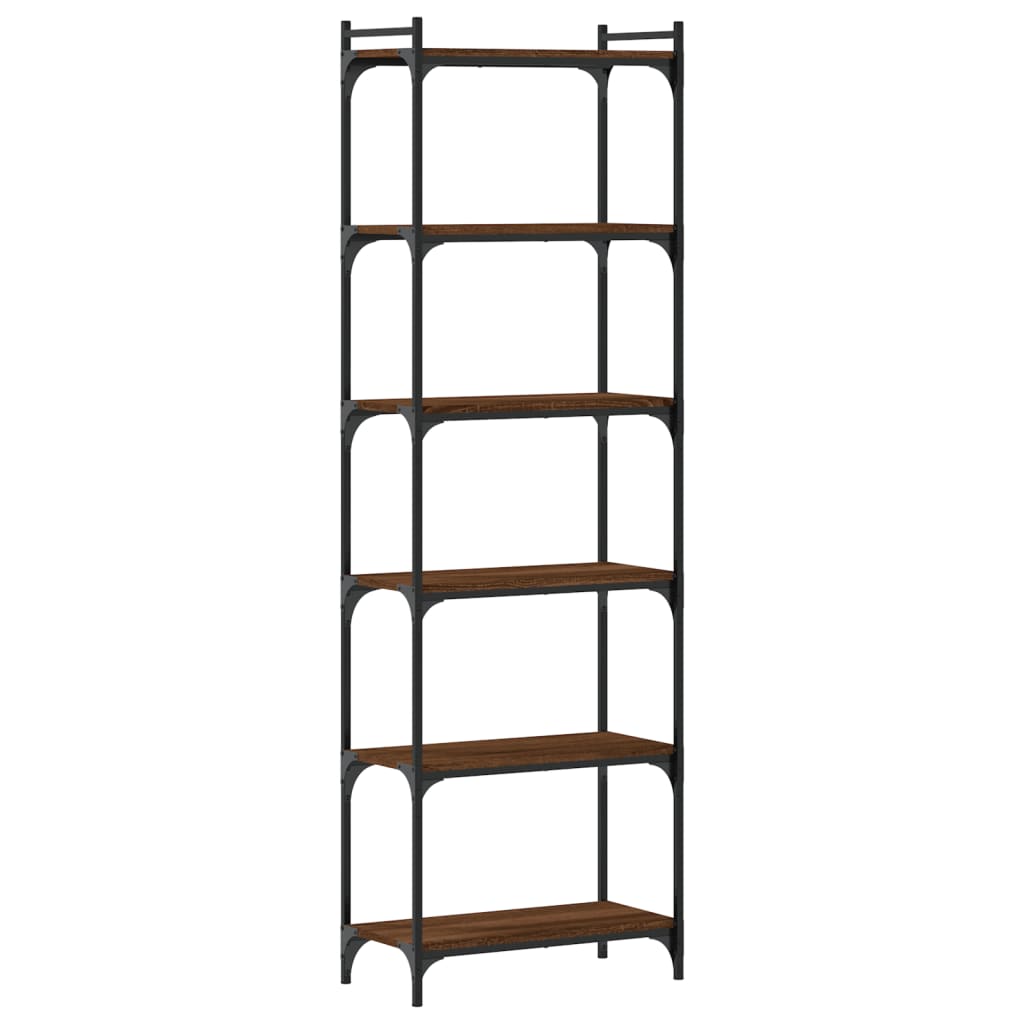 Libreria 6 Ripiani Rovere Marrone 60x30x188cm Legno Multistrato - homemem39