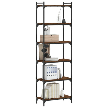 Libreria 6 Ripiani Rovere Marrone 60x30x188cm Legno Multistrato - homemem39