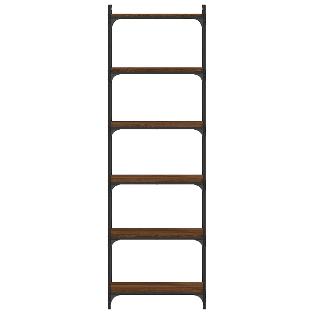 Libreria 6 Ripiani Rovere Marrone 60x30x188cm Legno Multistrato - homemem39