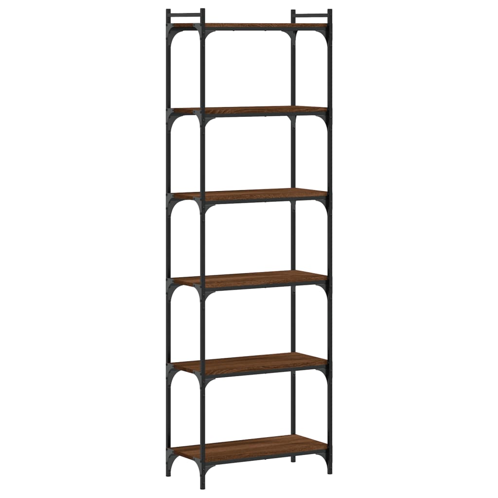 Libreria 6 Ripiani Rovere Marrone 60x30x188cm Legno Multistrato - homemem39