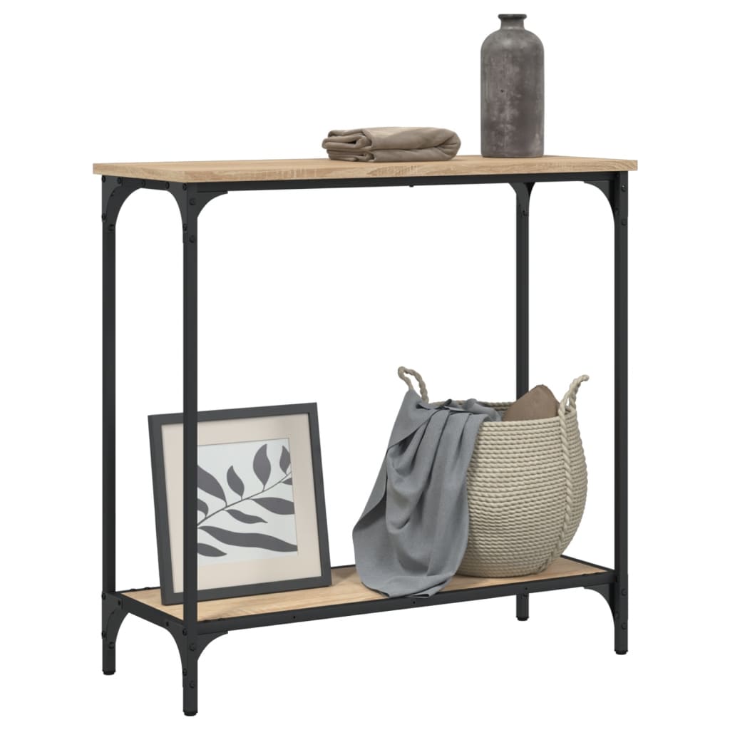 Tavolino Consolle Rovere Sonoma 75x30,5x75cm Legno Multistrato - homemem39