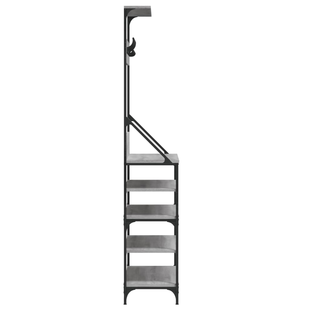 Appendiabiti con Porta Scarpe Grigio Sonoma 90x34x184 cm - homemem39