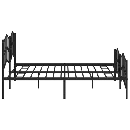 Giroletto con Testiera e Pediera Metallo Nero 200x200 cm - homemem39