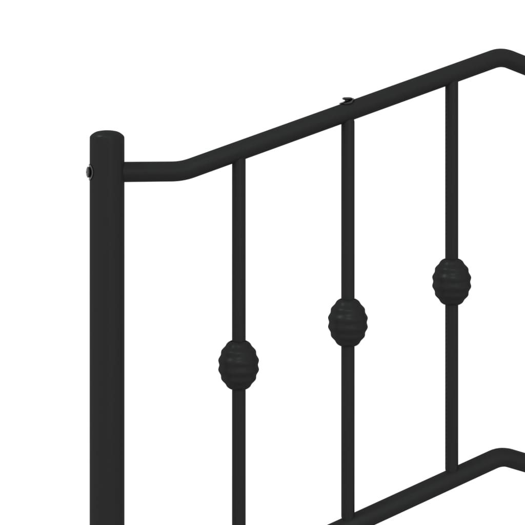 Giroletto con Testiera e Pediera Metallo Nero 200x200 cm - homemem39